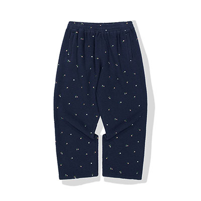 WKNDRS(ウィーケンダーズ)/ FLORAL FLEECE PANTS -NAVY-