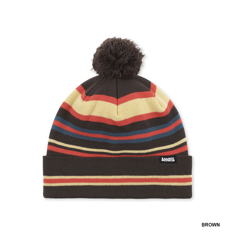WKNDRS(ウィーケンダーズ)/ MULTI-STRIPE POM POM BEANIE -2.COLOR-