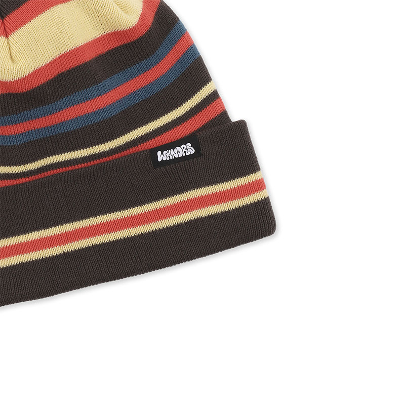 WKNDRS(ウィーケンダーズ)/ MULTI-STRIPE POM POM BEANIE -2.COLOR-
