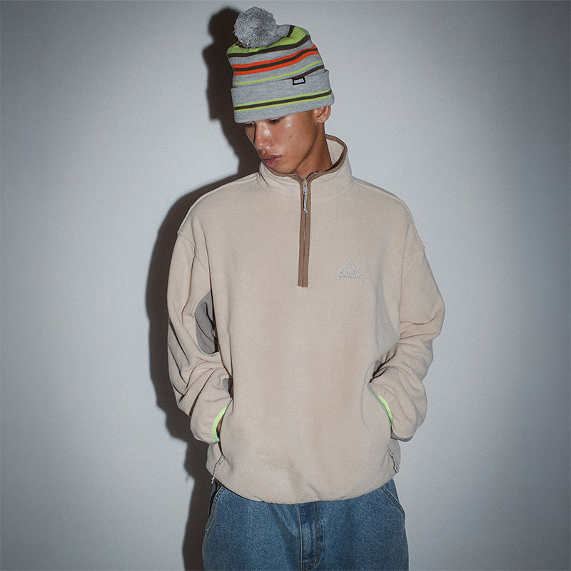 WKNDRS(ウィーケンダーズ)/ MULTI-STRIPE POM POM BEANIE -2.COLOR-
