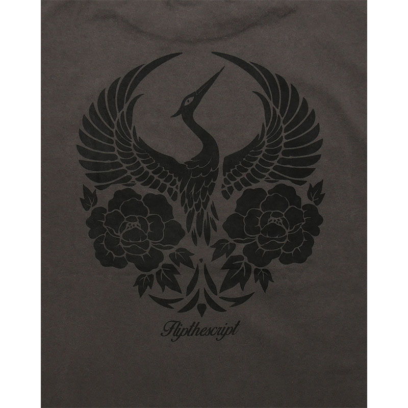 FLIP THE SCRIPT(フリップザスクリプト)/ CRANE SS TEE -WASHED BLACK-