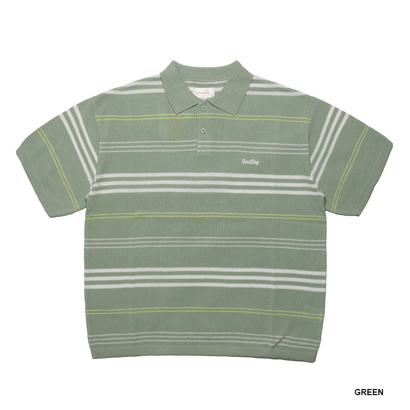 GOOD DAY(グッデイ)/ BORDER SS KNIT POLO -3.COLOR-