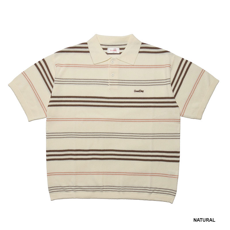 GOOD DAY(グッデイ)/ BORDER SS KNIT POLO -3.COLOR-