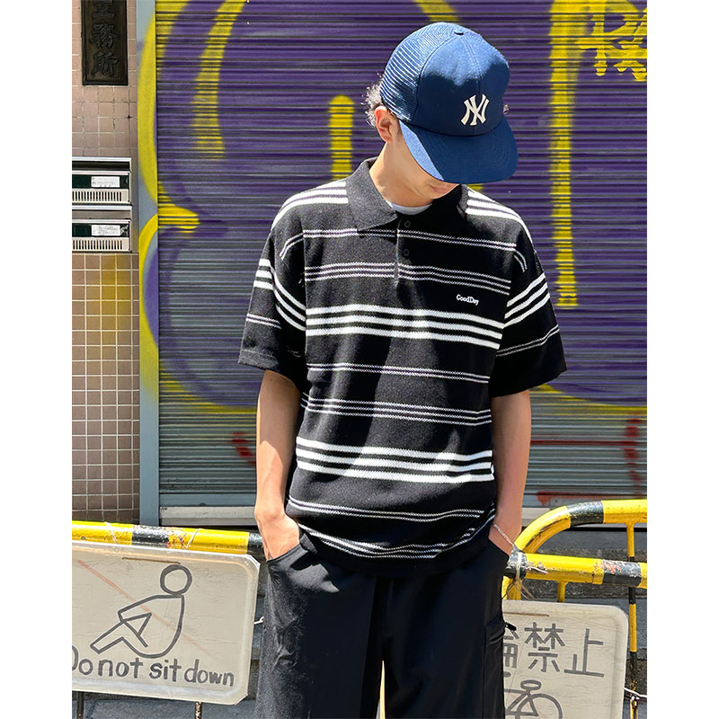 GOOD DAY(グッデイ)/ BORDER SS KNIT POLO -3.COLOR-