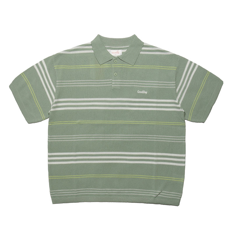 GOOD DAY(グッデイ)/ BORDER SS KNIT POLO -3.COLOR-(GREEN)