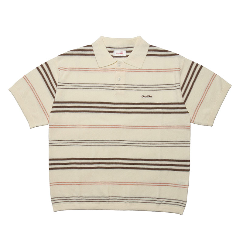 GOOD DAY(グッデイ)/ BORDER SS KNIT POLO -3.COLOR-(NATURAL)