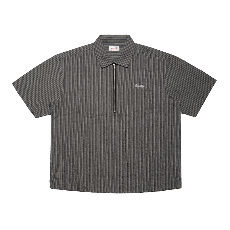 GOOD DAY(グッデイ)/ SEERSUCKER STRIPE SS SHIRTS -3.COLOR-(BLACK)
