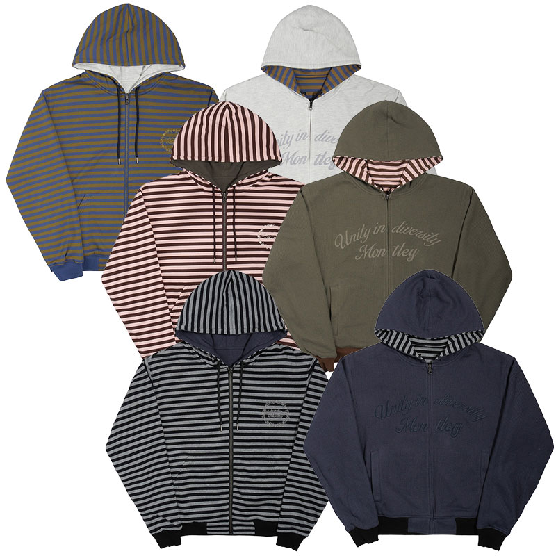 MONTLEY(モーレー)/ BORDER REVERSIBLE ZIP HOOD -3.COLOR-