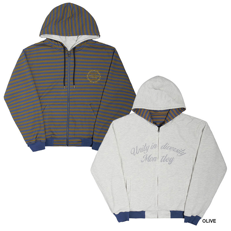 MONTLEY(モーレー)/ BORDER REVERSIBLE ZIP HOOD -3.COLOR-