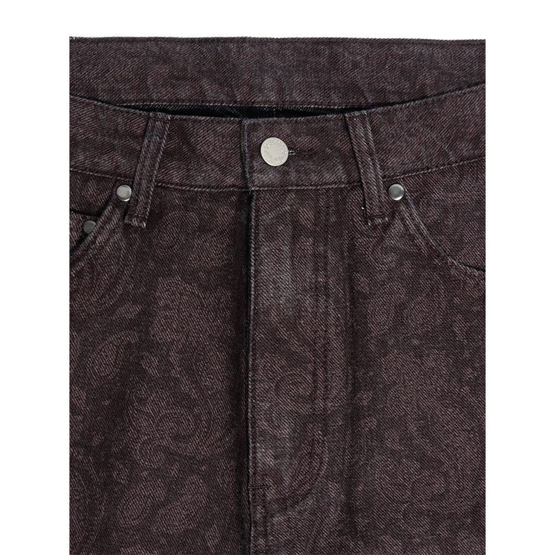 MONTLEY(モーレー)/ PAISLEY BAGGY DENIM PANTS -PURPLE-