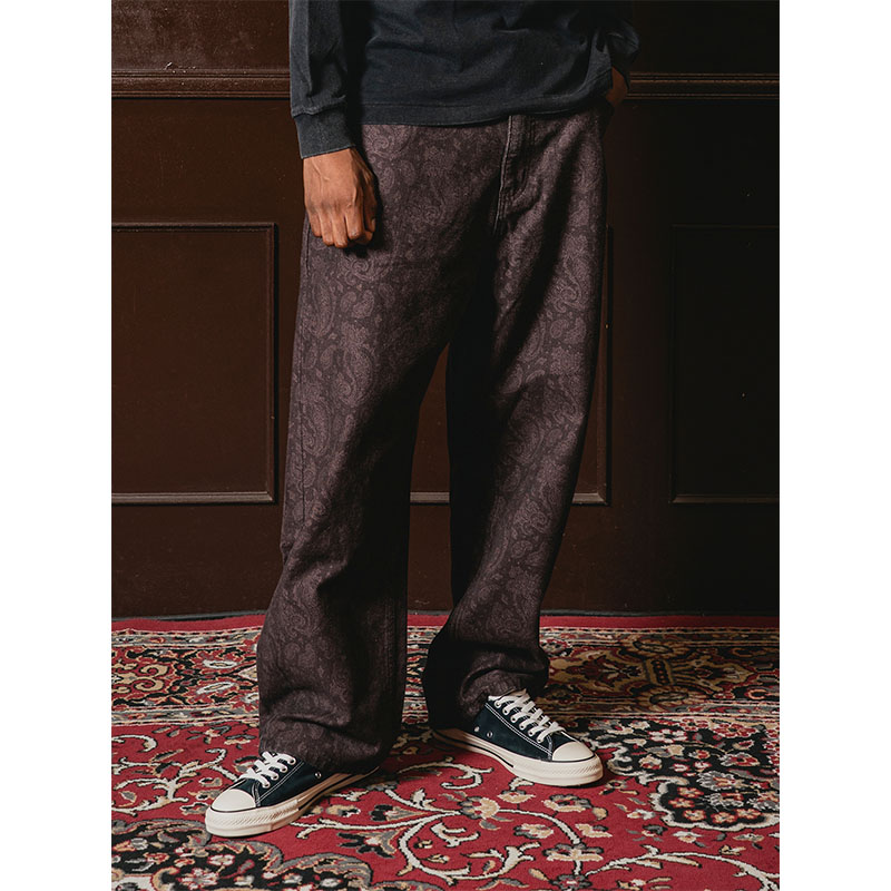 MONTLEY(モーレー)/ PAISLEY BAGGY DENIM PANTS -PURPLE-