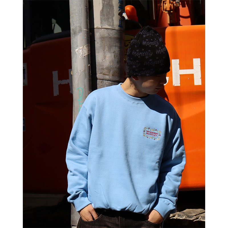 MONTLEY(モーレー)/ FLOWER LOGO PILE CREW SWEAT -3.COLOR-