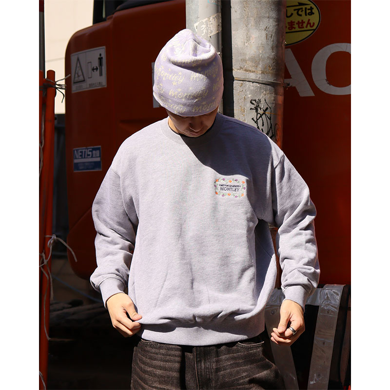 MONTLEY(モーレー)/ FLOWER LOGO PILE CREW SWEAT -3.COLOR-