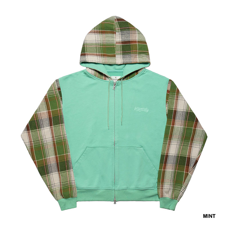 MONTLEY(モーレー)/ SWITCHING CHECK ZIP HOOD -3.COLOR-