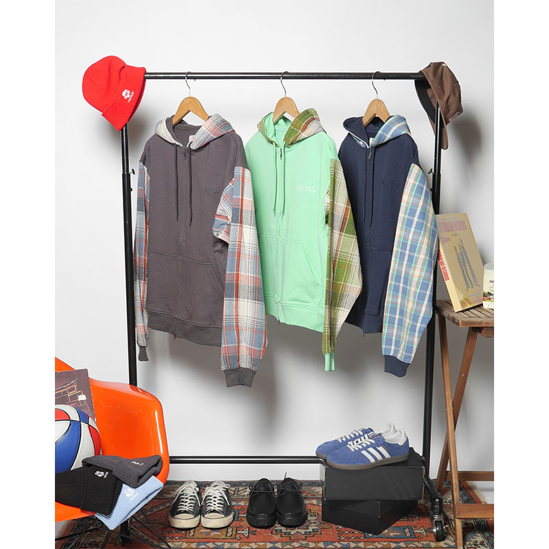 MONTLEY(モーレー)/ SWITCHING CHECK ZIP HOOD -3.COLOR-