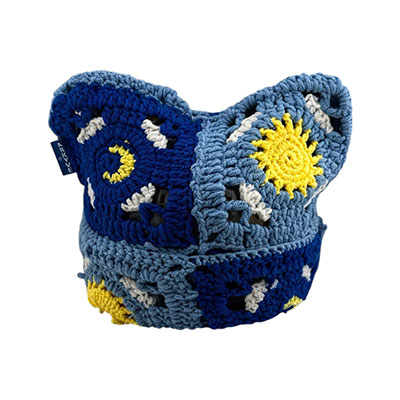 Arkyve(アーカイヴ)/ Starry Night Crochet Cat Hat -BLUE-