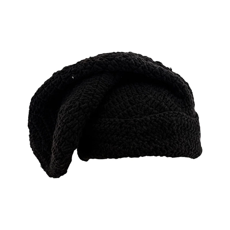 Arkyve(アーカイヴ)/ Shadow Moss Crochet Sock Hat -BLACK-