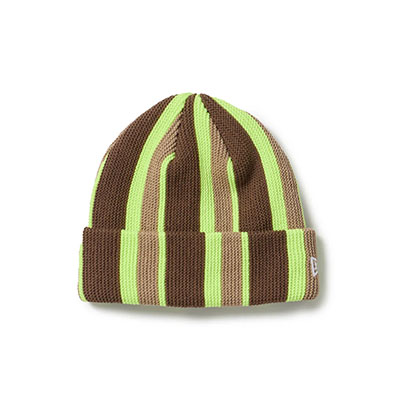 NEW ERA(ニューエラ)/ BASIC CUFF KNIT STRIPE KHAKI/YELLOW