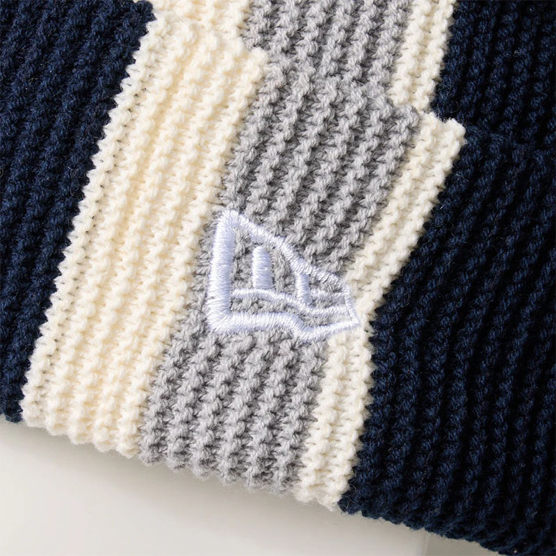 NEW ERA(ニューエラ)/ BASIC CUFF KNIT STRIPE NAVY/GREY