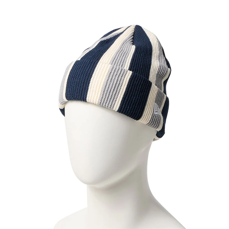 NEW ERA(ニューエラ)/ BASIC CUFF KNIT STRIPE NAVY/GREY